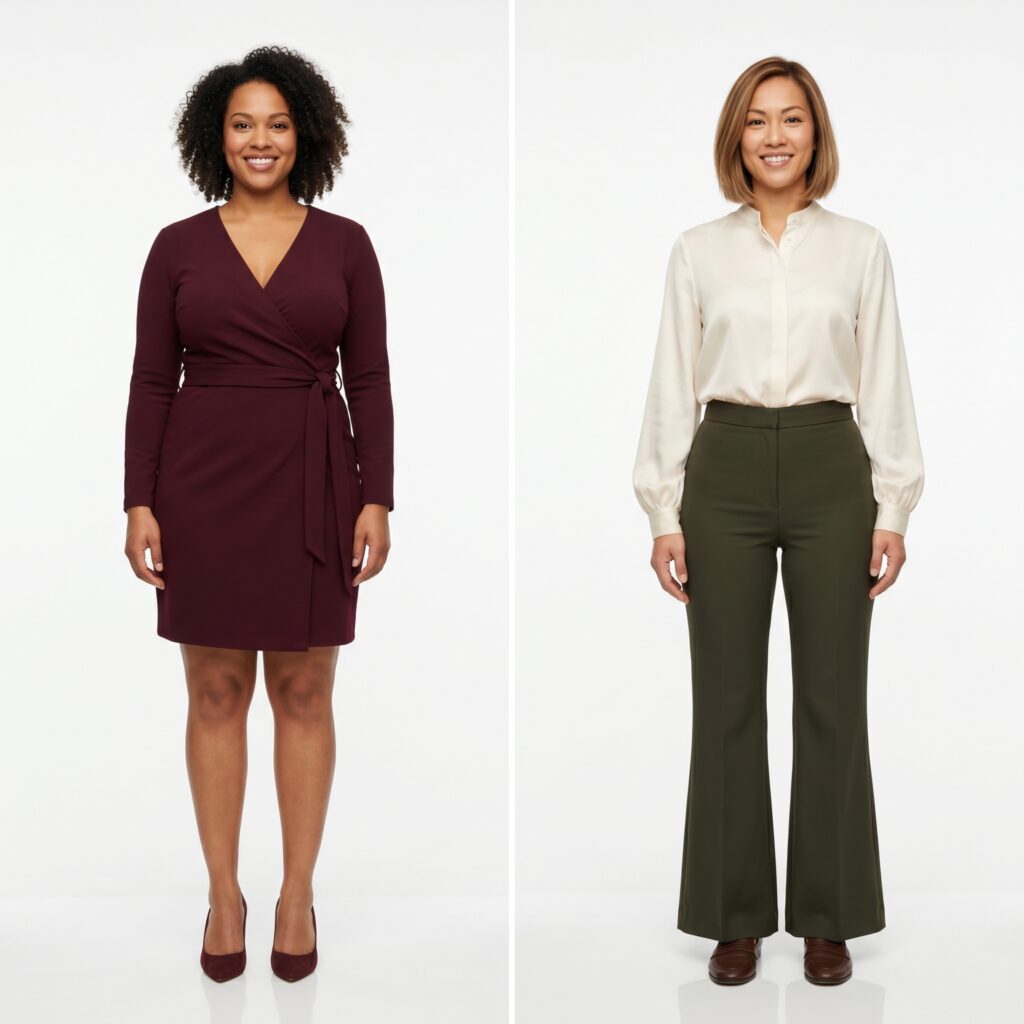 Apple body shape vs pear body shape comparison showing weight distribution