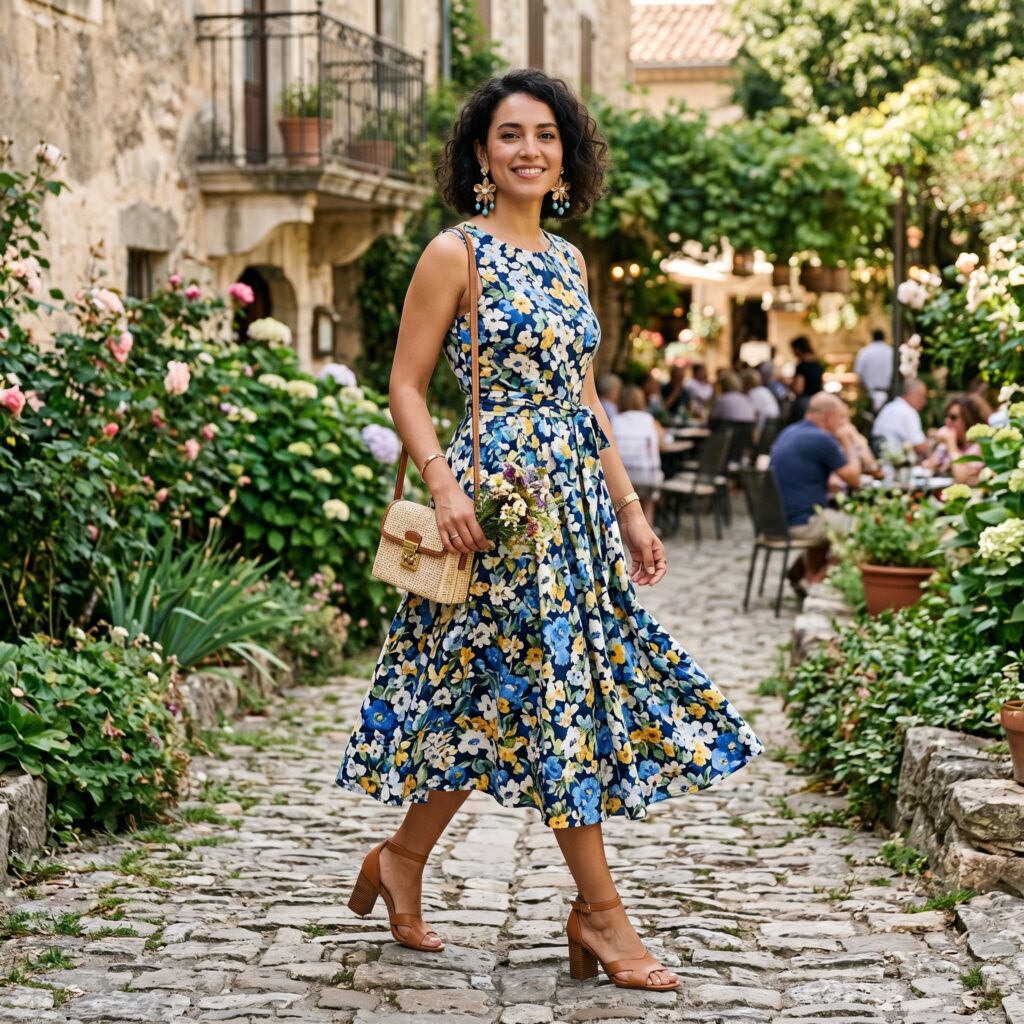 Fit and flare midi dress 202606130529